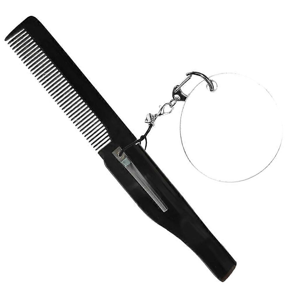 Travel Folding Comb for Men with Keychain Mirror 5Pcs Portable Set