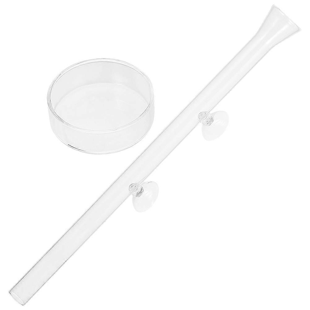 Transparent Fish Feeding Tube And Tray Kit For Aquarium Use 50x3.5cm 4Set Accurate Feeding Tool Prevent Scattering
