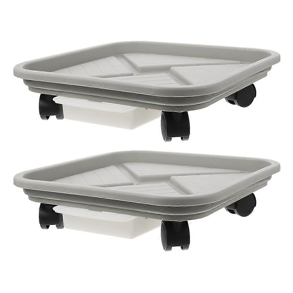 Round Flower Pot Moving Stand Tray Ideal For Heavy Item Movement Including Potted Tree 6 Pcs