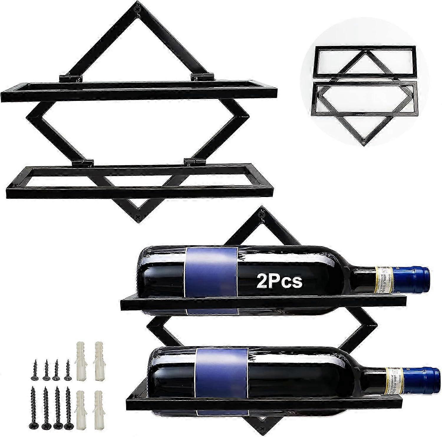 25-26 2 sets - hanging wine glass rack - folding wine bottle model