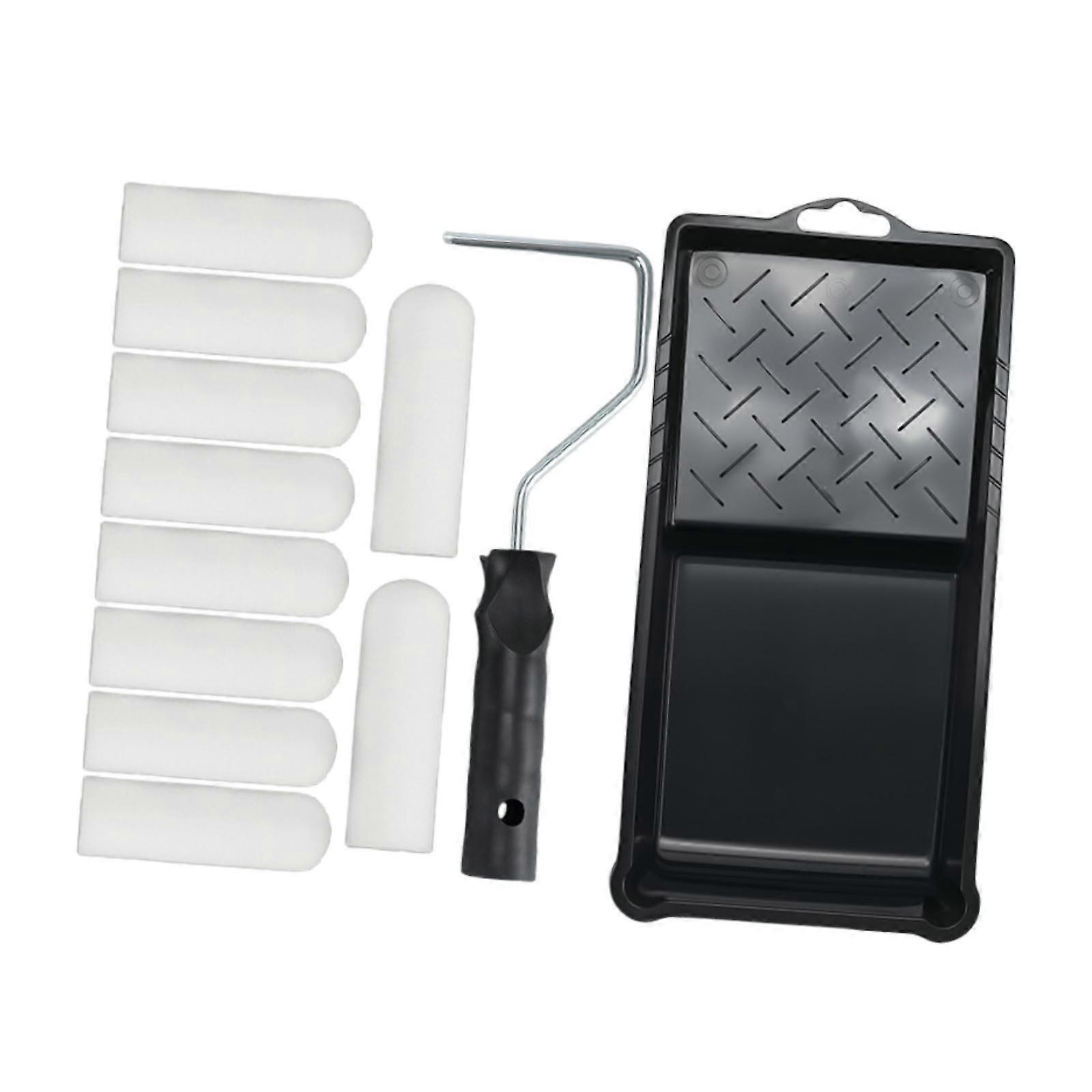 4in Paint Roller Framed with Cover, Tray Smooth Rolling Deck Mural