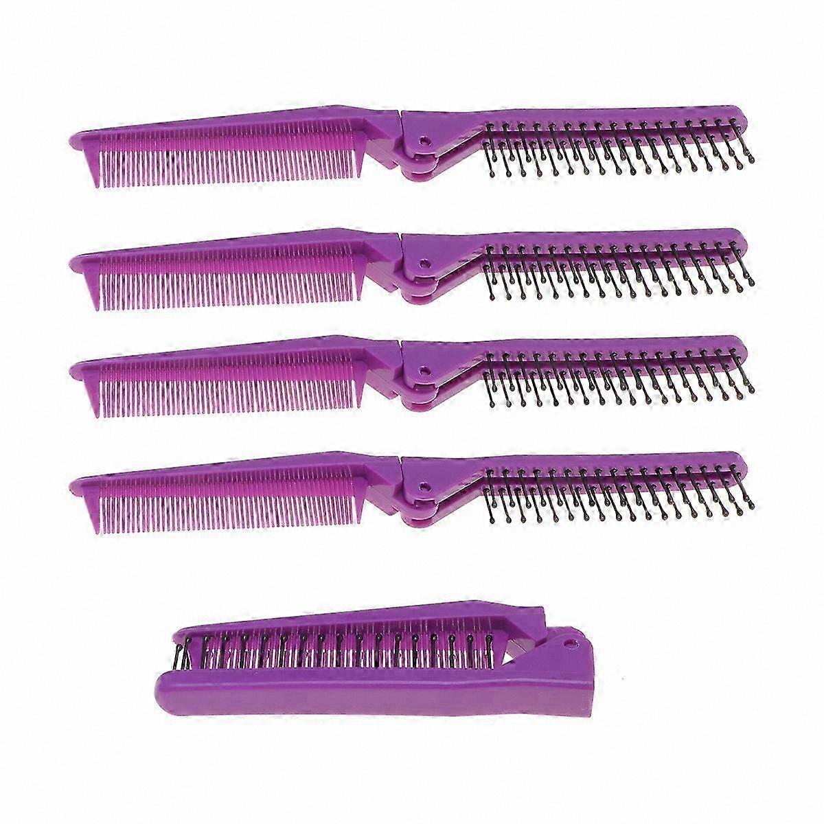 Foldable Mini Comb Set Wide Tooth Design for Travel and Hotel Use 5 Pack