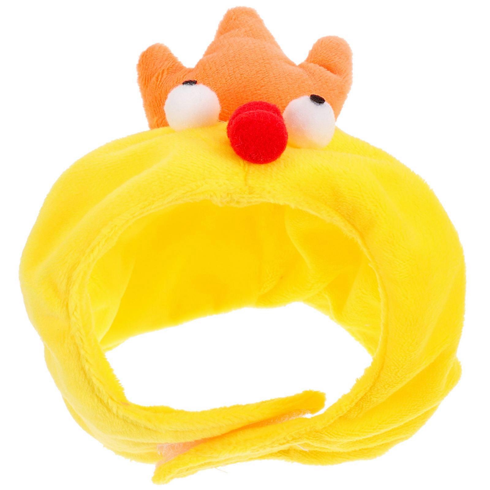 Yellow Small Chicken Head Pet Hat for Decoration Cozy Protective