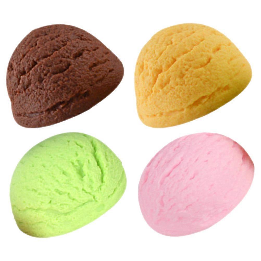 Ice Cream Ball Simulation Dessert Display Pvc Assorted Color for Photo Props 4Pcs