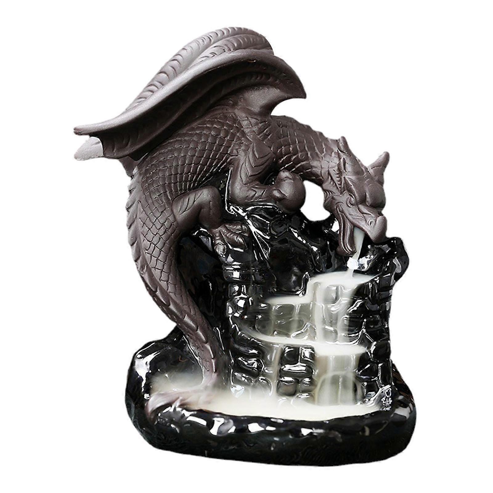 Backflow Incense Burner Dragon Waterfall Incense Burner for Table Meditation