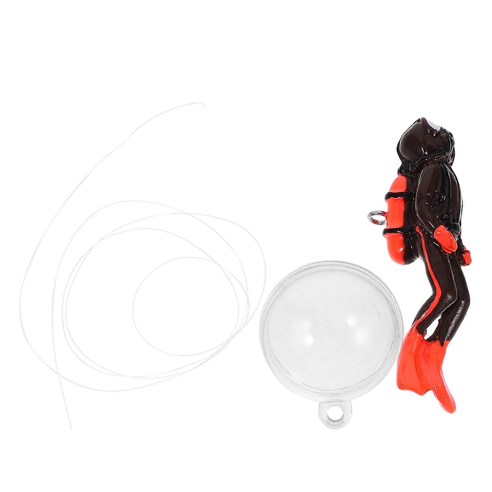 Creative Fish Tank Decorations Adjustable Pose Diver Floating Pendant 2.5X0.7X0.6in 1Set