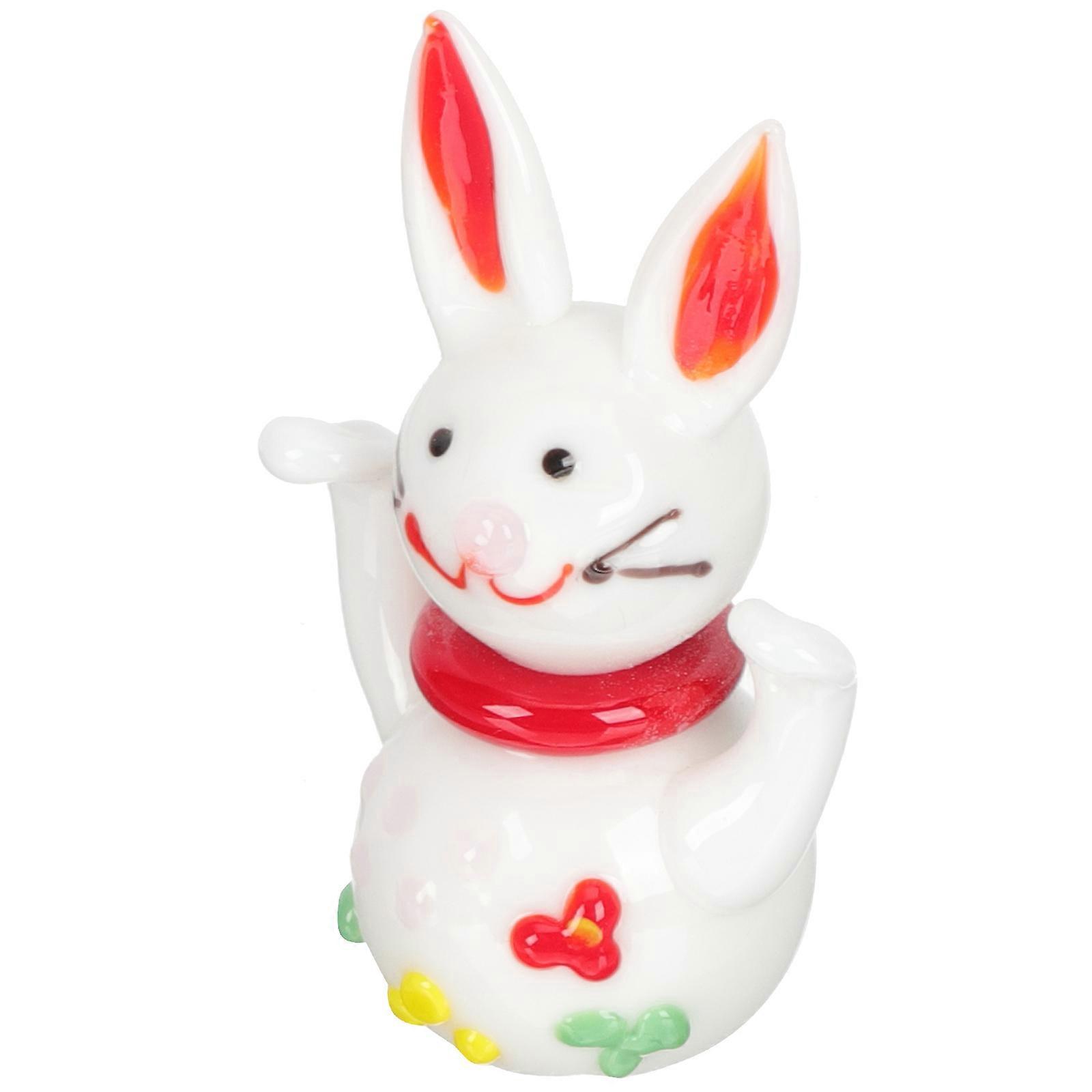 3Pcs Rabbit Figurines Glass Craft Suitable For Table Decoration With Concise Design Lightweight Cartoon Shape