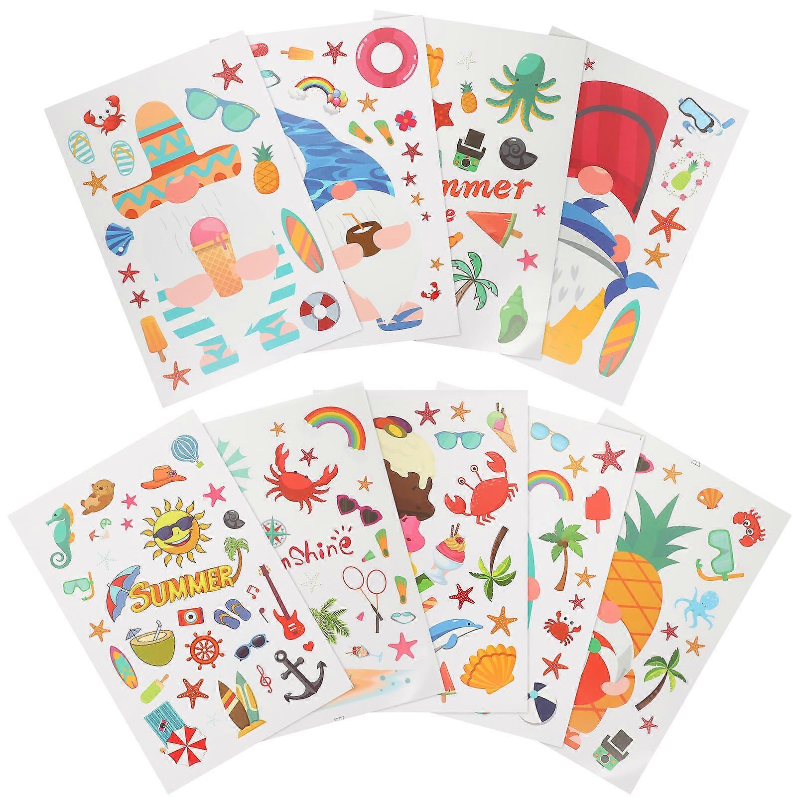 Rectangular Decorative Window Clings For Party Summer Decoration School Home 30X20X0.5CM Seasonal 45Pack