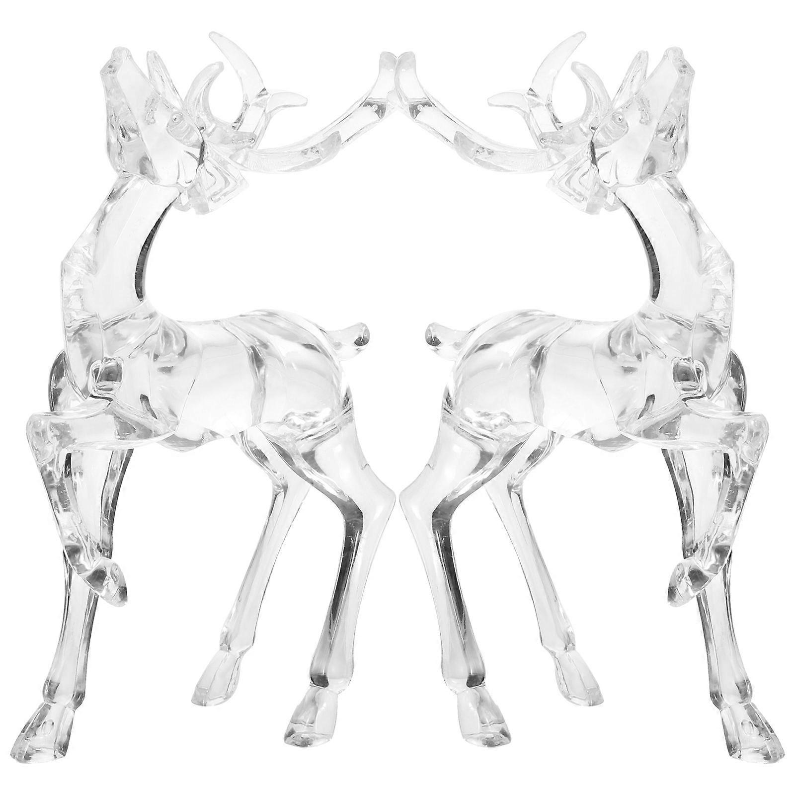Holiday Party Plastic Deer Figurine for Desktop Decor 4Pcs