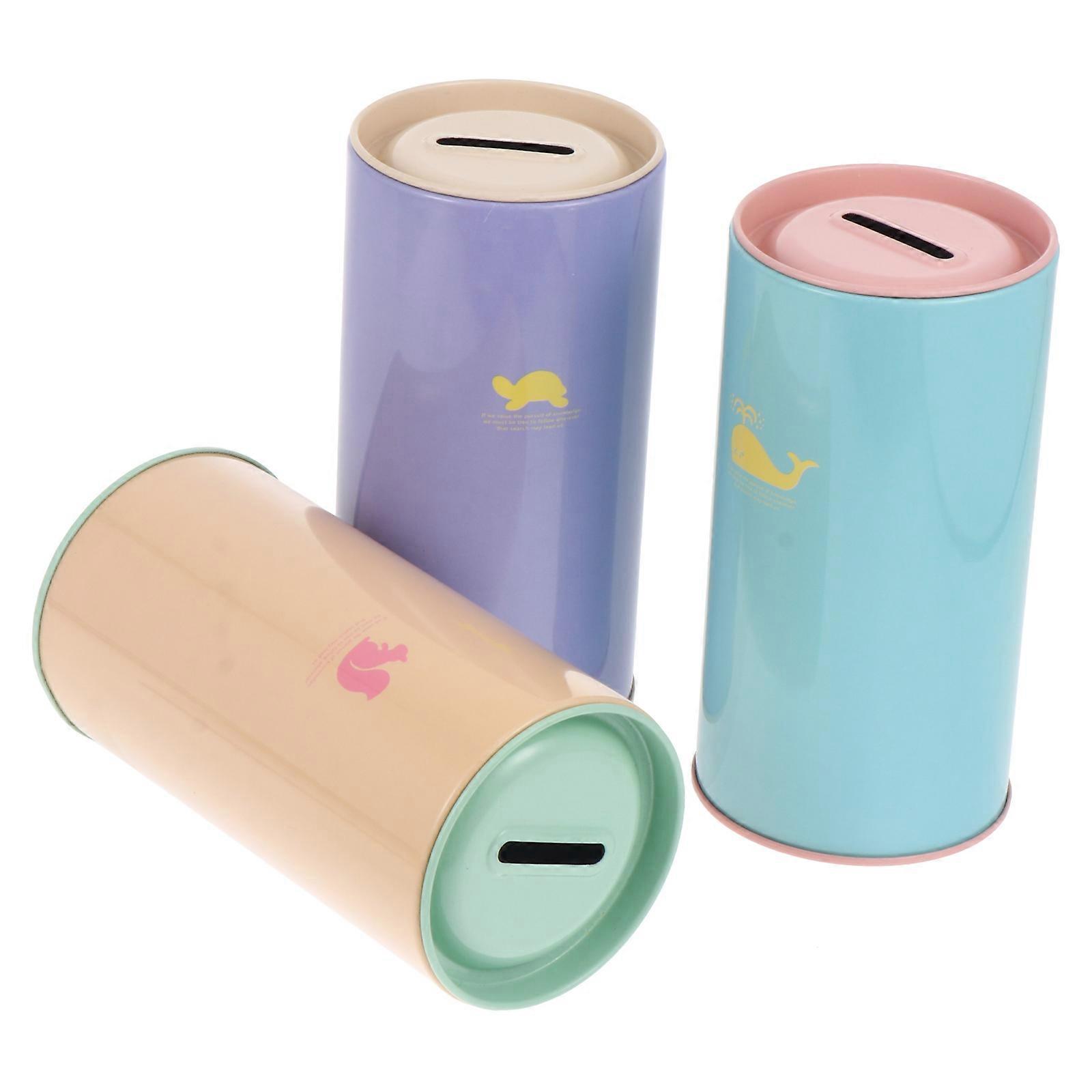 Money Box Tinplate Saving Pot for Decor 6Pcs Assorted