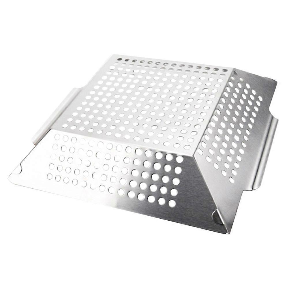 2Pcs Camping Grill Tray Stainless Steel Bbq Pan for Baking Use Accessory