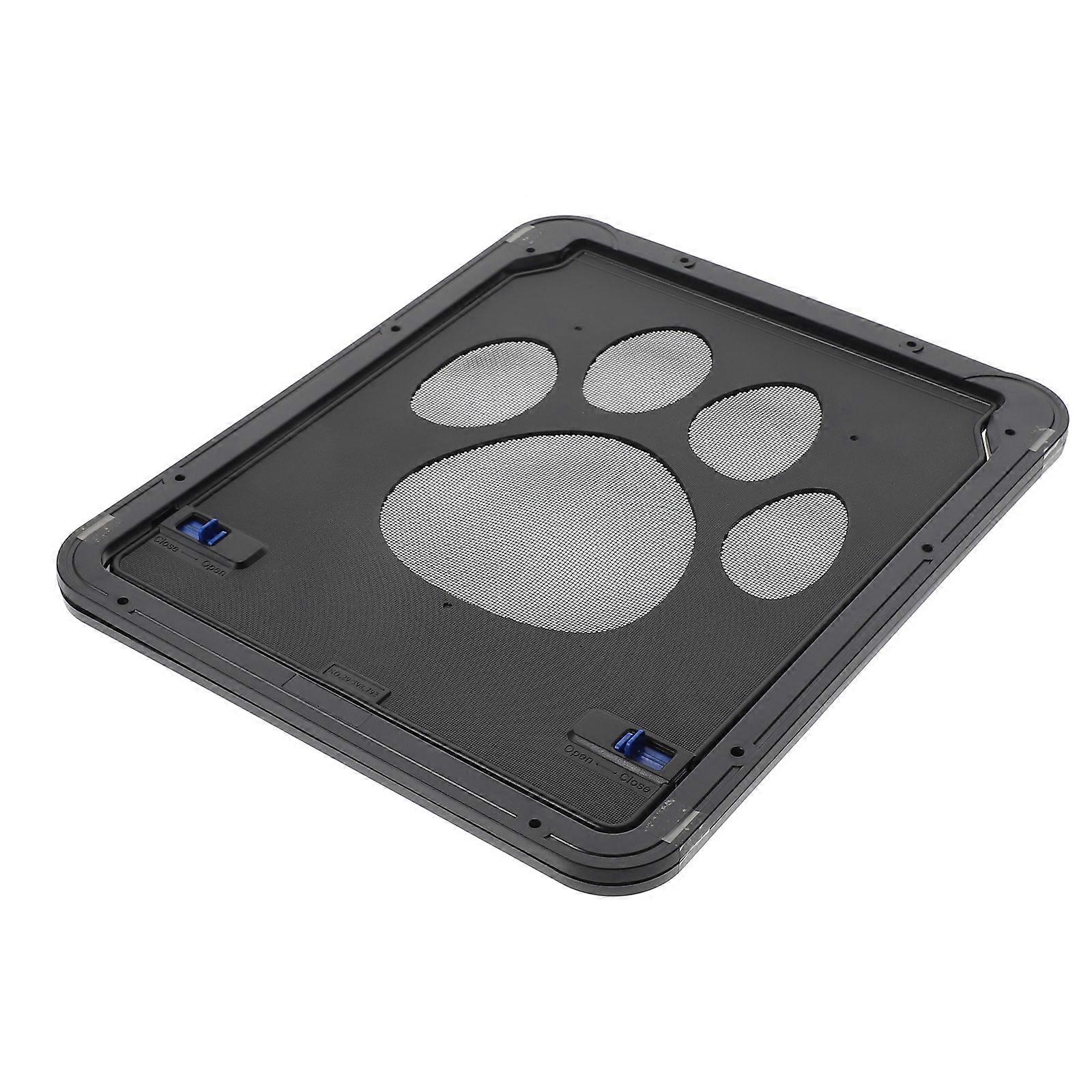Black Pet Screen Door Magnetic Flap Screen Lockable Automatic 1Set