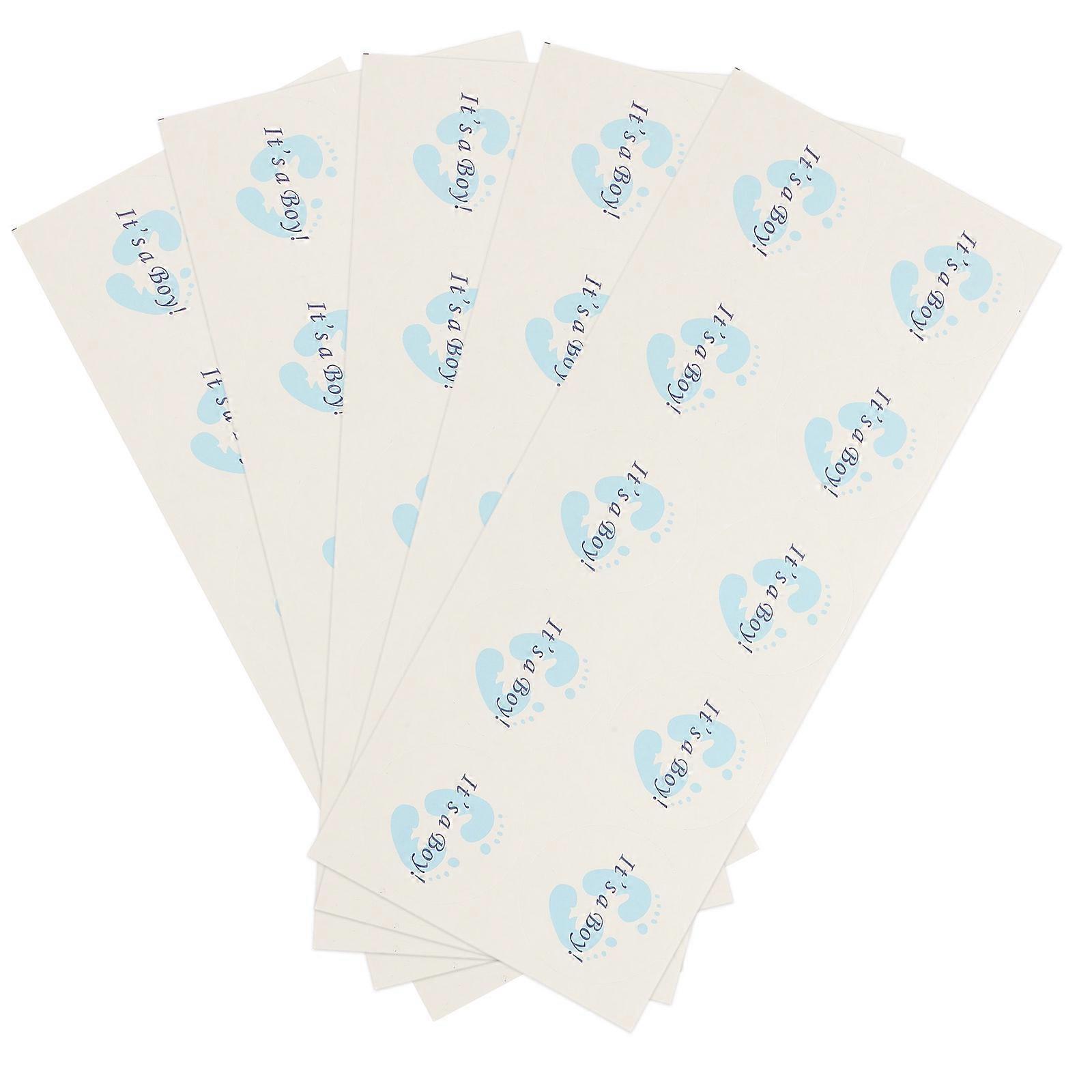 Paper Gift Box Sealing Sticker for Party Use Sky-Blue 50 Sheets