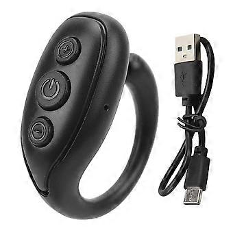 Remote Control Page Turner Mobile Phone Ring Remote Control Phone Novel Watch TV Turn Page Click Like Selfie Device JX 03 Black
