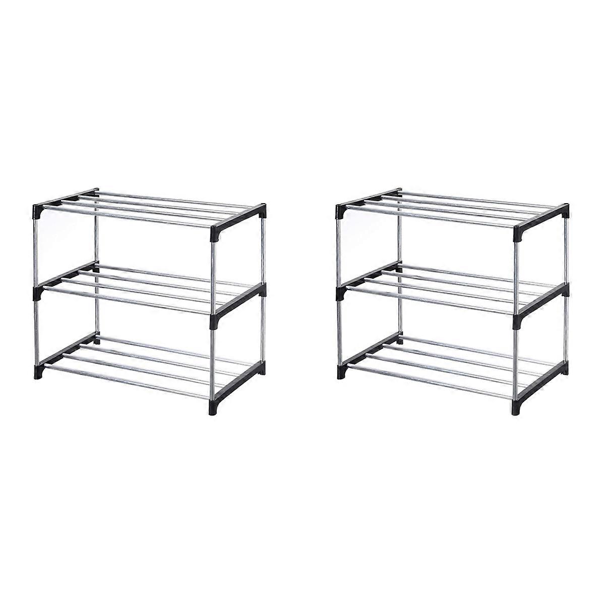 Stackable Small Shoe Rack, Saving Storage and Organization (3-Tier)