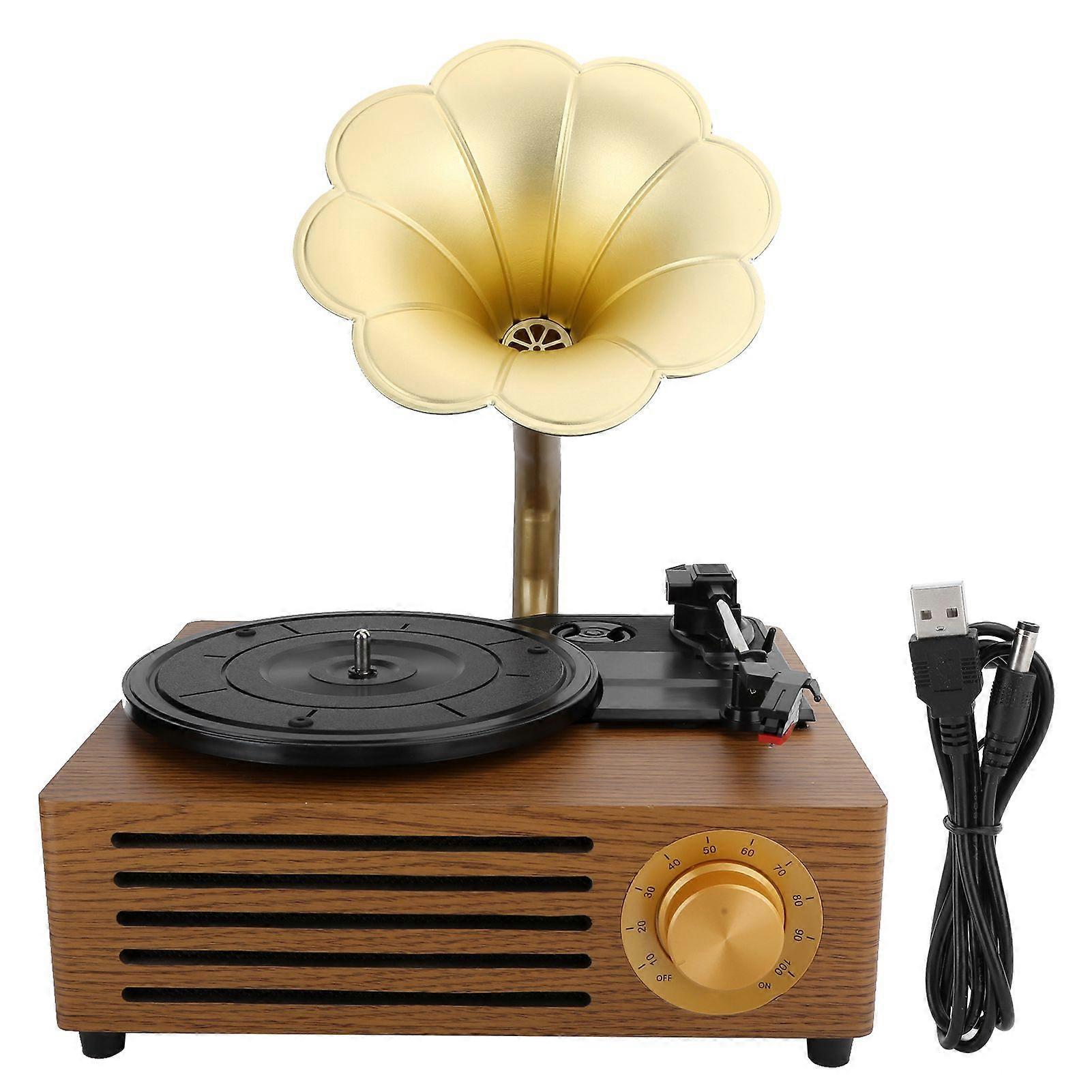 Vinyl Record Player 33/45/78 RPM Turntable Bluetooth 5.0 USB Memory Card Recording Equipment