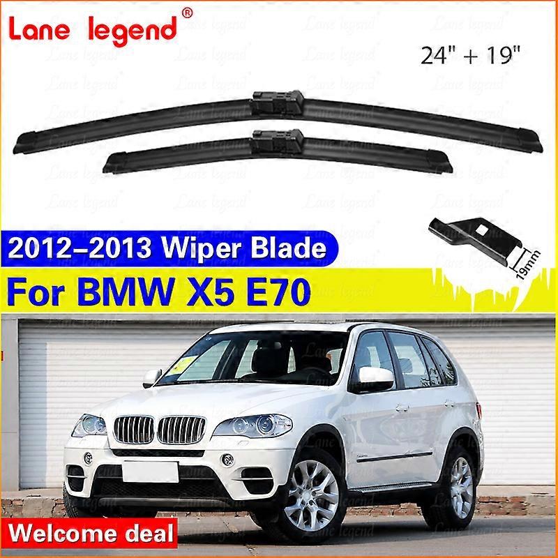 Applies to Wiper LHD Front Wiper Blades For BMW X5 E70 2012 - 2013 Windshield Windscreen Window Rain Brushes 24"+19" Push Button