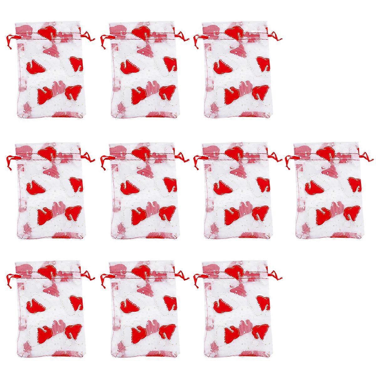 Candy Pouch Drawstring Bag for Storage 20Pcs Multi Color Christmas Design