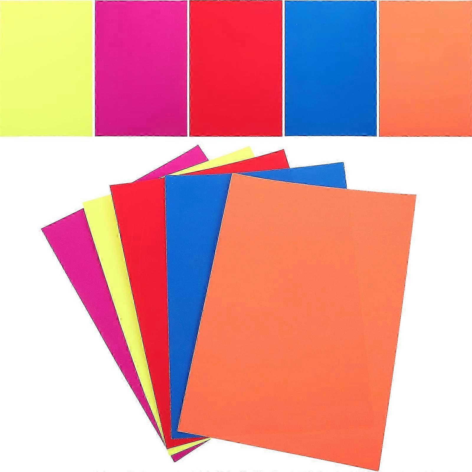 Set of 10 Neon Glow-in-the-Dark Papers for Fluorescent DIY Decor and Craft Projects