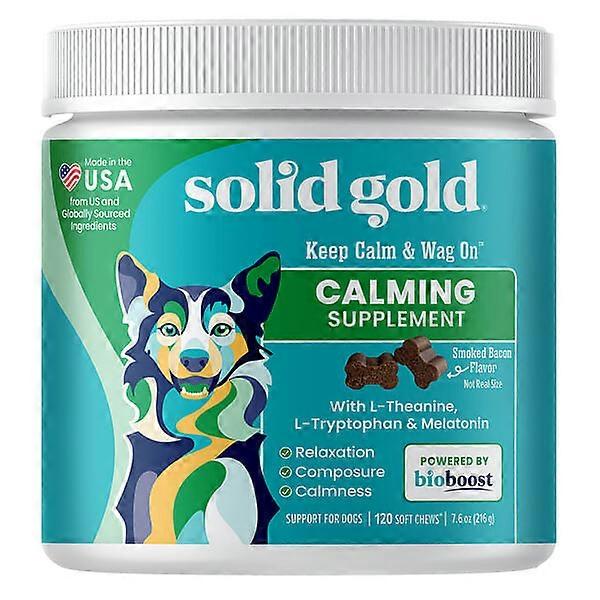 Solid Gold, Keep Calm & Wag OnÃÂ¢ÃÂÃÂ¢, Calming Supplement, For Dogs, Smoked Bacon, 120 Soft Chews, 7.6 oz (216 g)
