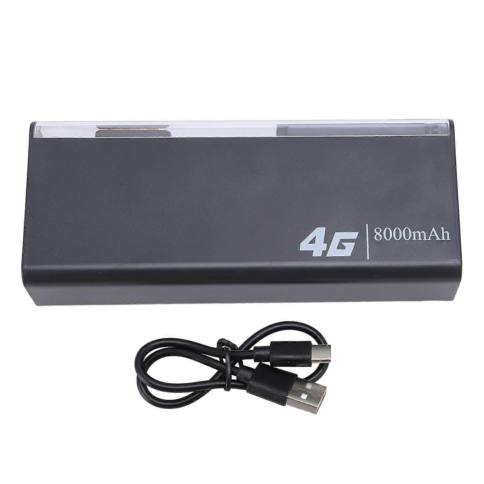 4G Portable Router with SIM Slot 8000mAh Power Bank Supports 10 Users for Travel