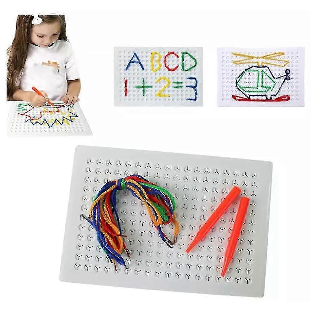 25-26 DIY Children's String Weaving Drawing Board, String Art Kit with Colored Ropes