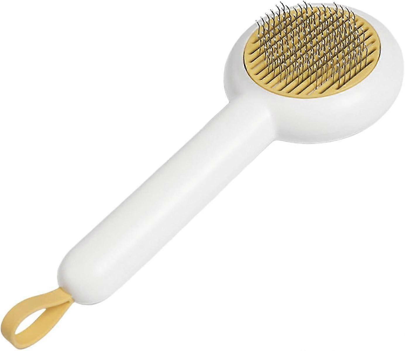 Kendi Kendini Temizleyen Kedi Tüy Dökme Fırçası, Köpek ve Kedi Tüy Dökme Fırçası, Evcil Hayvan Bakım Fırçası, Evcil Hayvan Bakım Tarak Seti - Beyaz