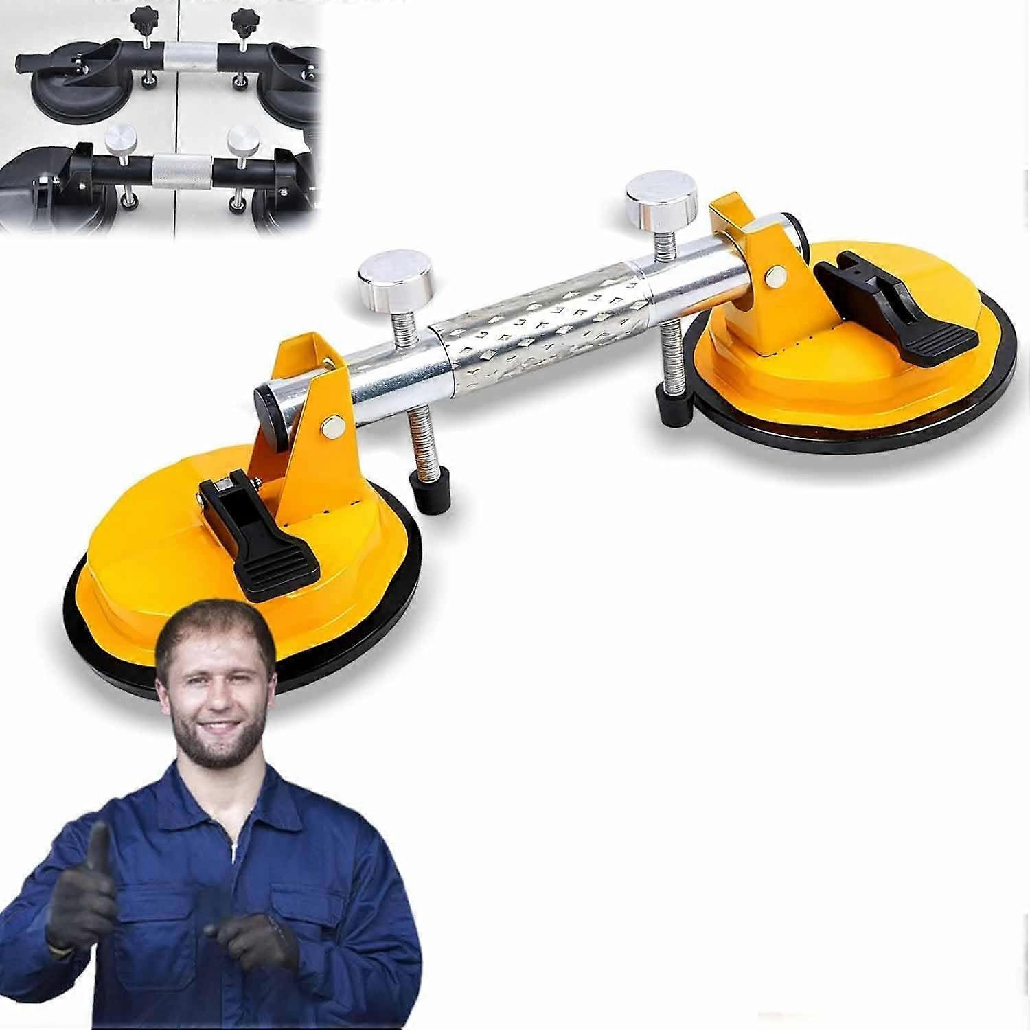 Countertop Alignment Clamps For Marble And Quartz Installation Seamless Seam Setter With Heavy Duty Suction Cups Yellow