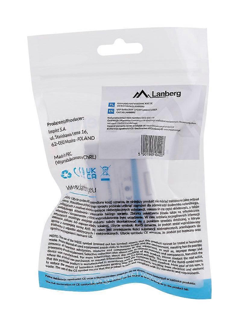 Boîte de sortie Lanberg OU5-0001-W RJ-45 blanche