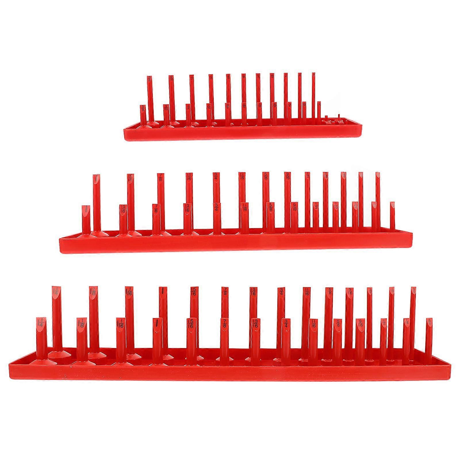 3pcs Socket Organizer Tray Metric Socket Holder Heavy Duty Drive Socket Holder