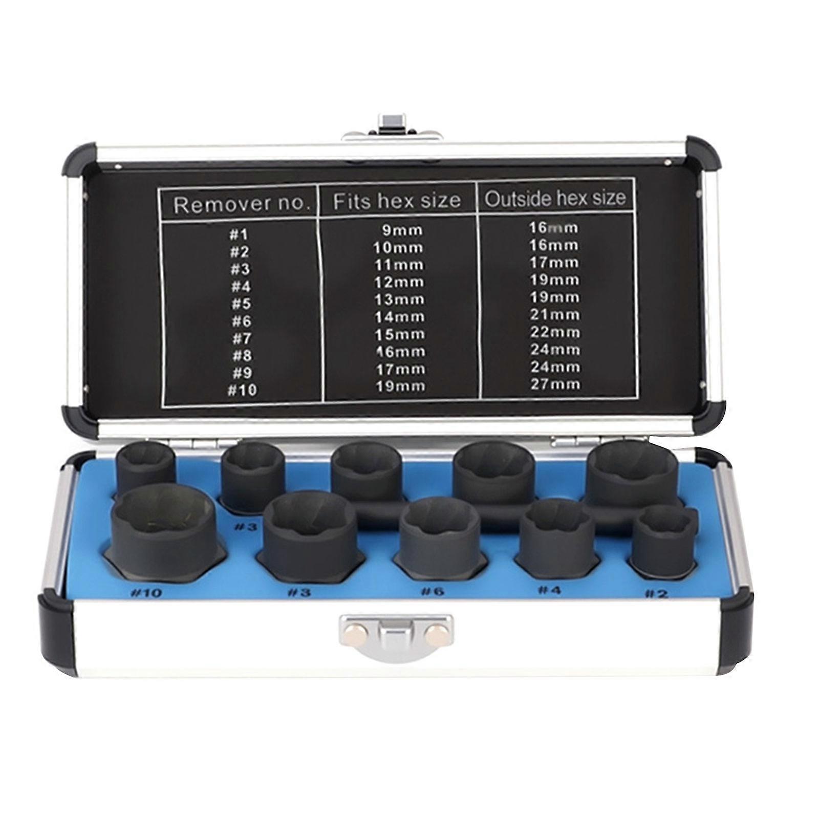 Professional Spirals Fluted Socket Extractor Set Corrosion Resistant Surfaces Nut Remover Heavy dutys Automotive Tool Multicolor