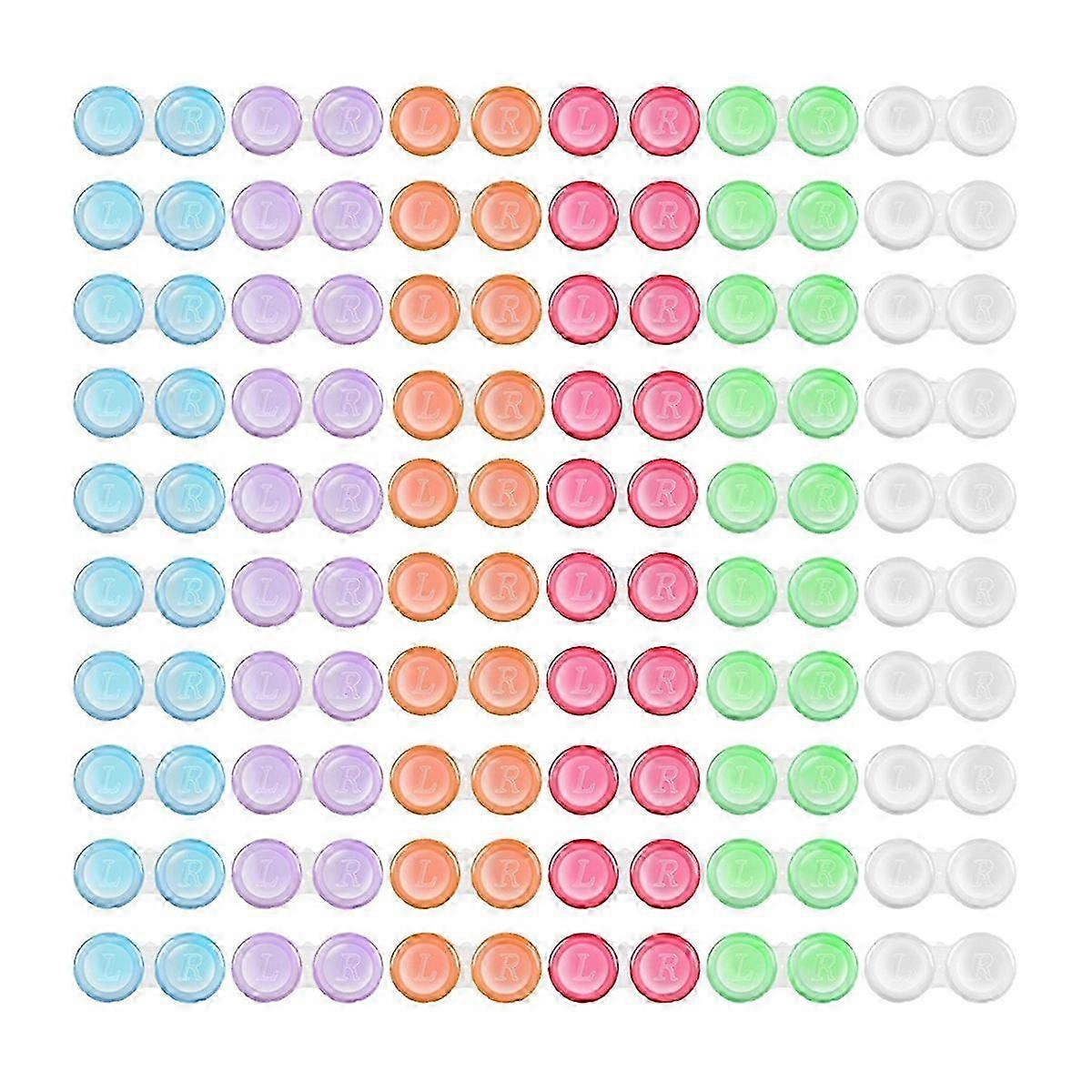 60 Pack Contact Lens Cases Bulk in 6 Colors