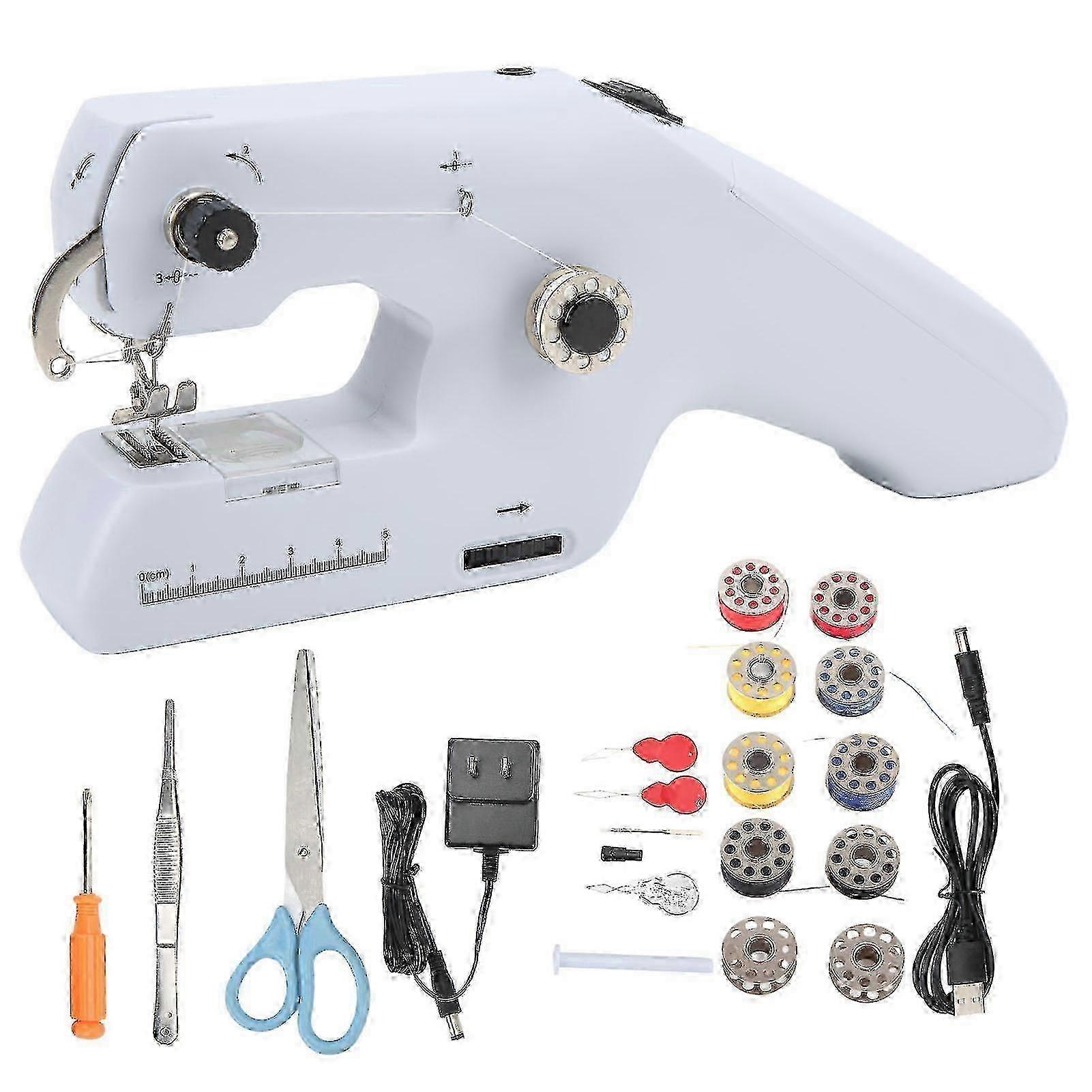 Machine à coudre portative Machine à coudre électrique portable à double ligne avec poignée ergonomique Machine à coudre US Plug 110240V