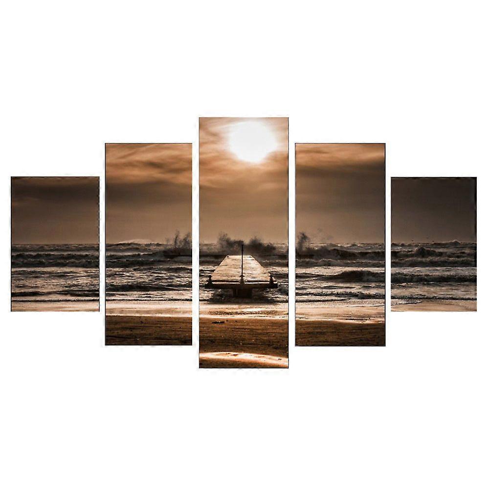 Set Of 5 Pieces Sea Print Modern Art Canvas Wall Paintings 40/60/80cm