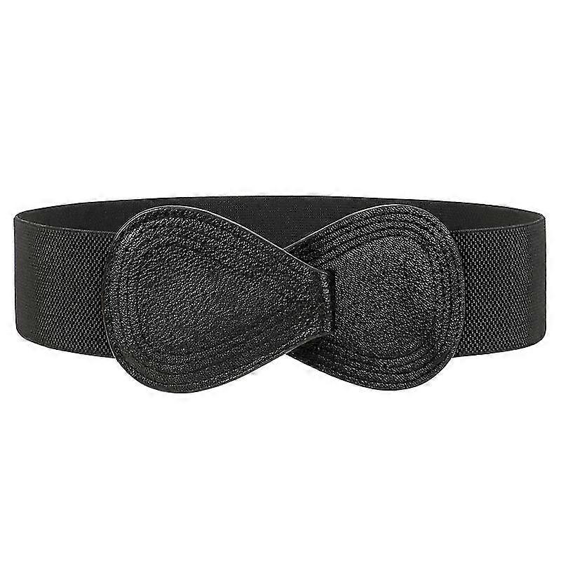 Bredt vintage elastisk midjebelte for kvinner elastisk linning for kjole