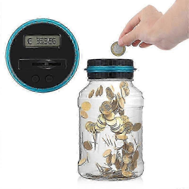 Digital Coin Counting Piggy Bank Lcd Jar Money Box Automated Saving Electronic Safe Deposit
