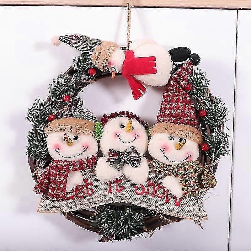 圣诞花环挂饰品，雪人圣诞装饰品，圣诞树圣诞门壁挂装饰品（1pcs