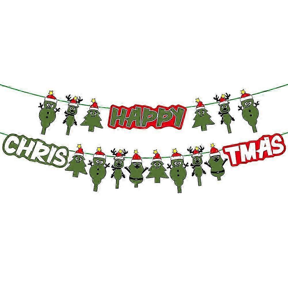 New Christmas party merry Christmas flag banner background decoration Christmas cartoon flag Christmas flag, J-0419
