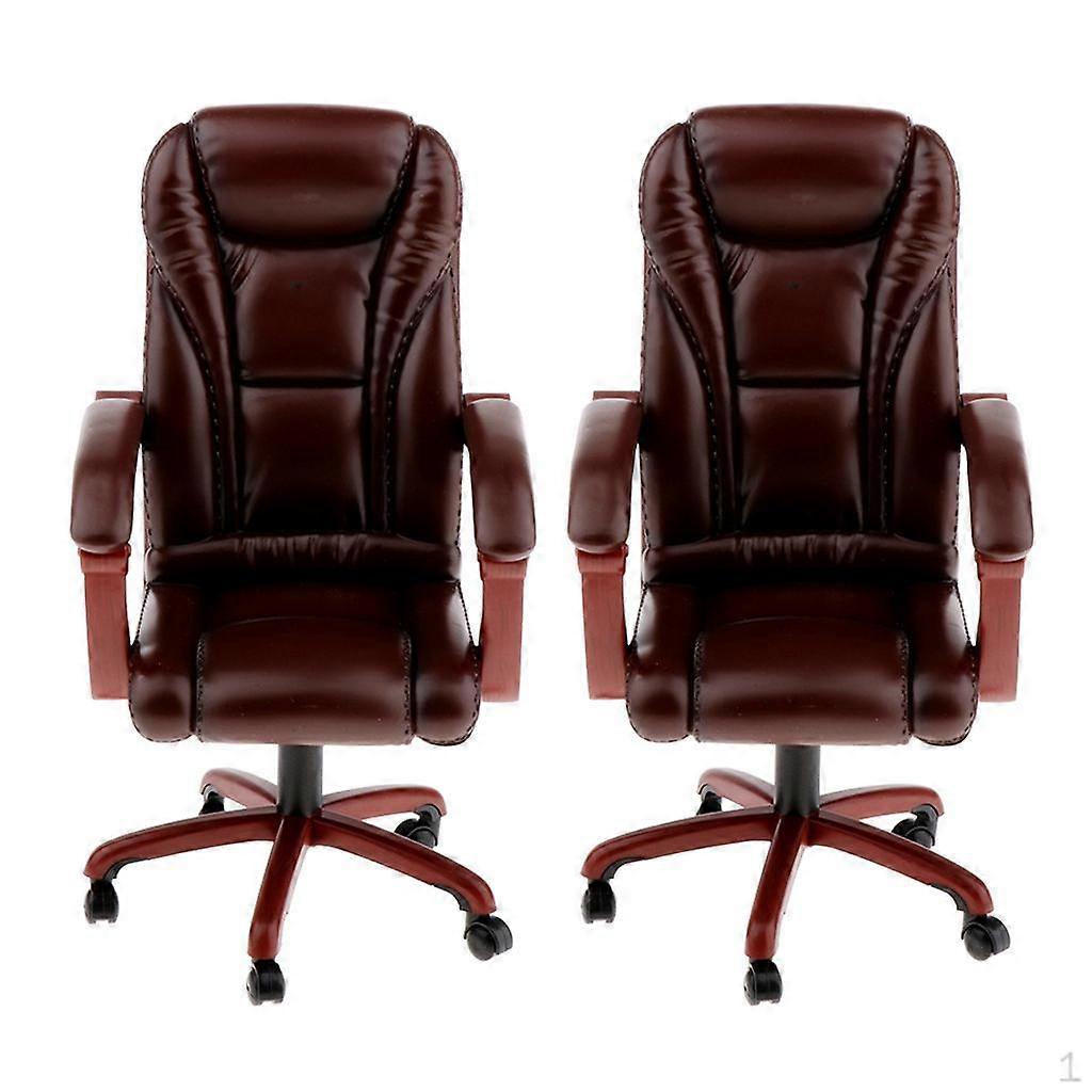 2 Pcs 1:6 Scale Dollhouse Miniature Leather Sofa for 12 inch Actions Figures Models