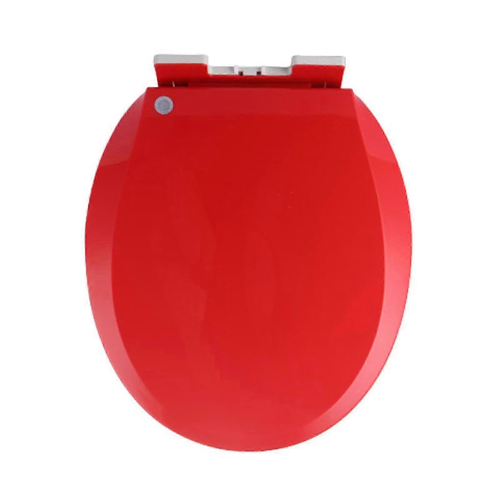 Red Round Toilet Seat, Soft Close, Easy to Clean & Install, Plastic 2025