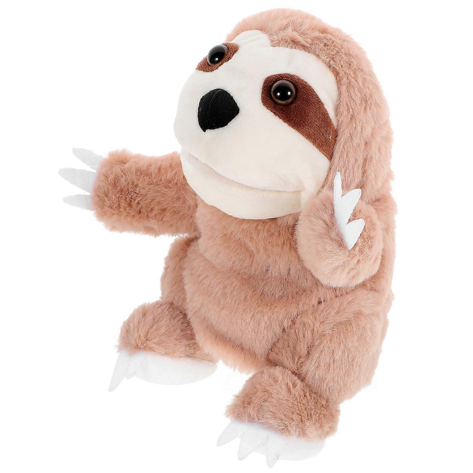Sloth Hand Puppet Interactive Storytelling Toy For Children 23X16X13CM Khaki 1Pack