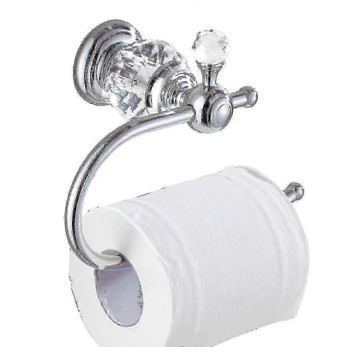 Modern Brass Bathroom Accessory – Crystal Chrome TP Holder