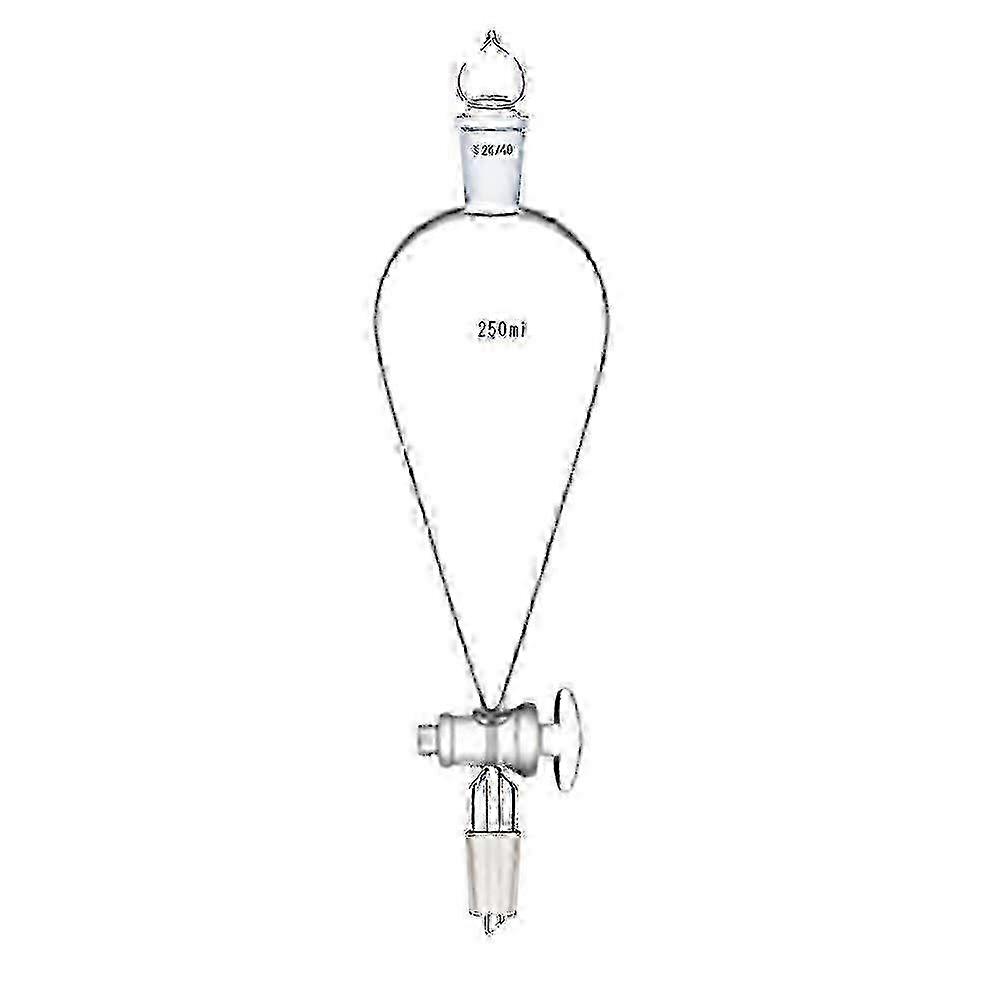 Glass Pyriform Separatory Funnel Both 24/40 JointPear Shape W/Glass Stopcock