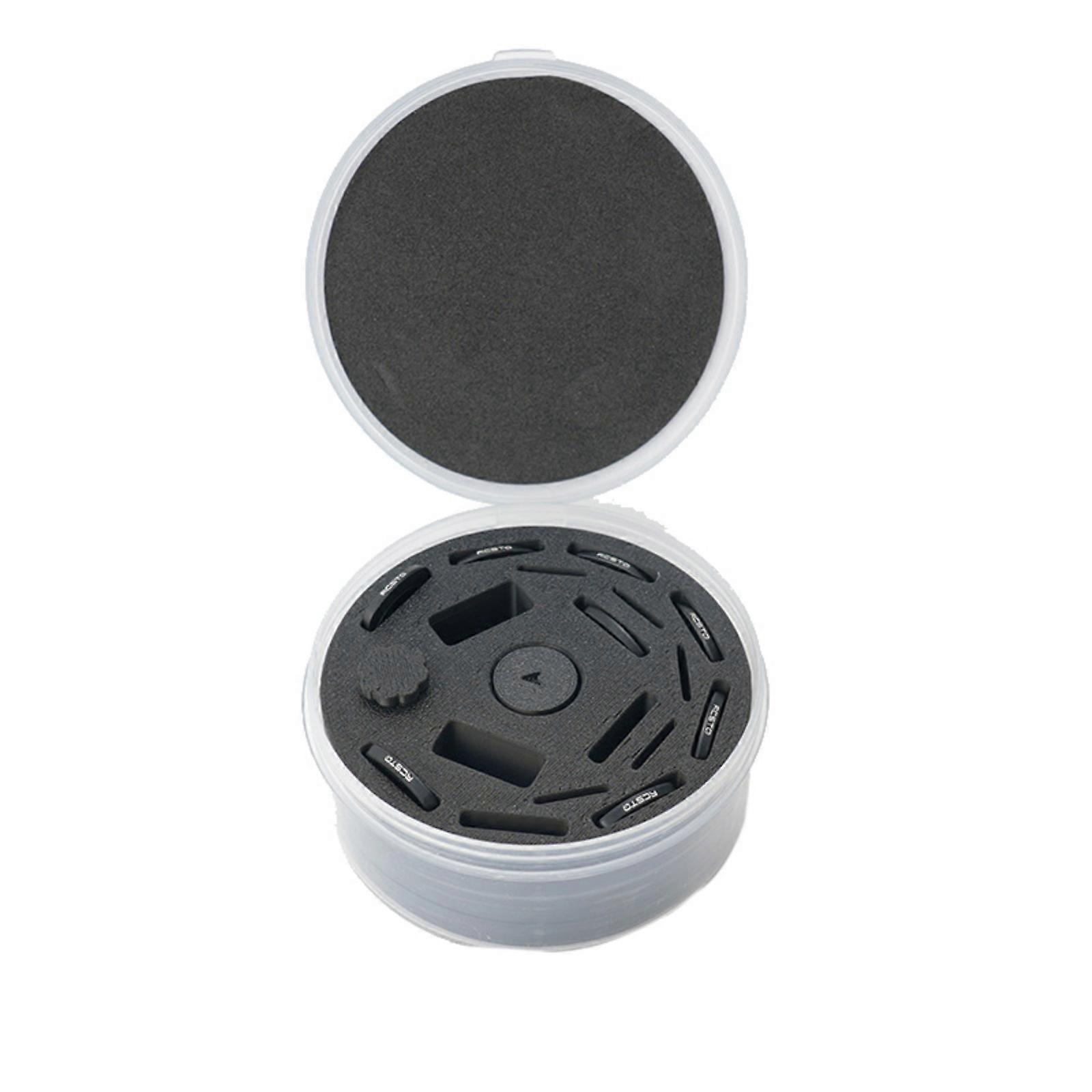 Étui de rangement rond pour filtres de caméra d'action, format portefeuille portable, pour 2 drones, multicolore