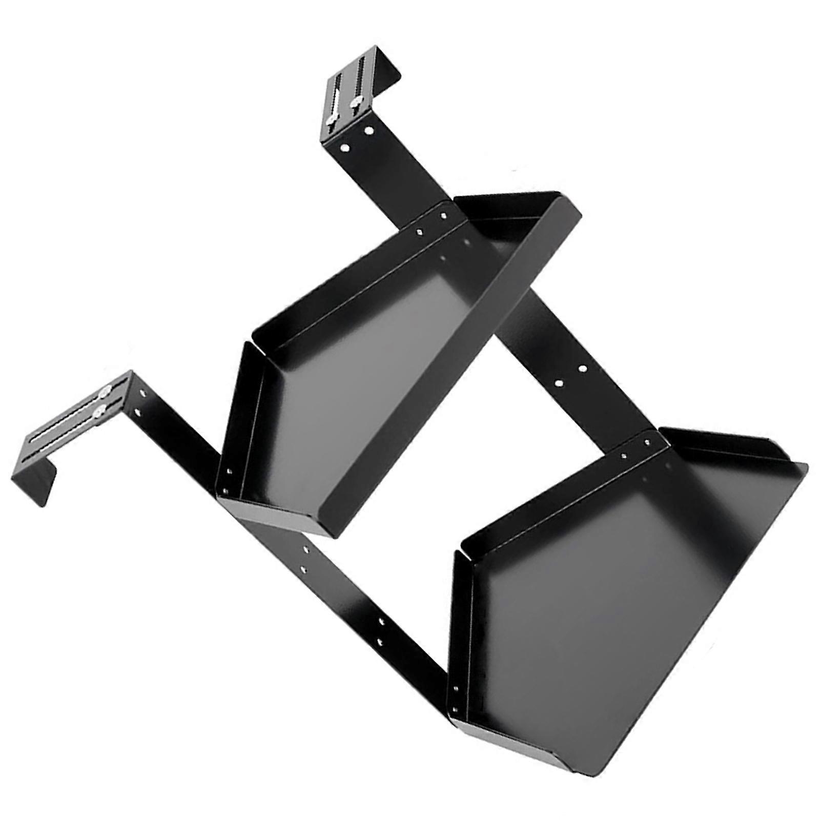 Space Saving Corner Wall Shelf With Adjustable Heights Metal Frame 2 Layer Rack For Office Decors Tool Storage Multicolor