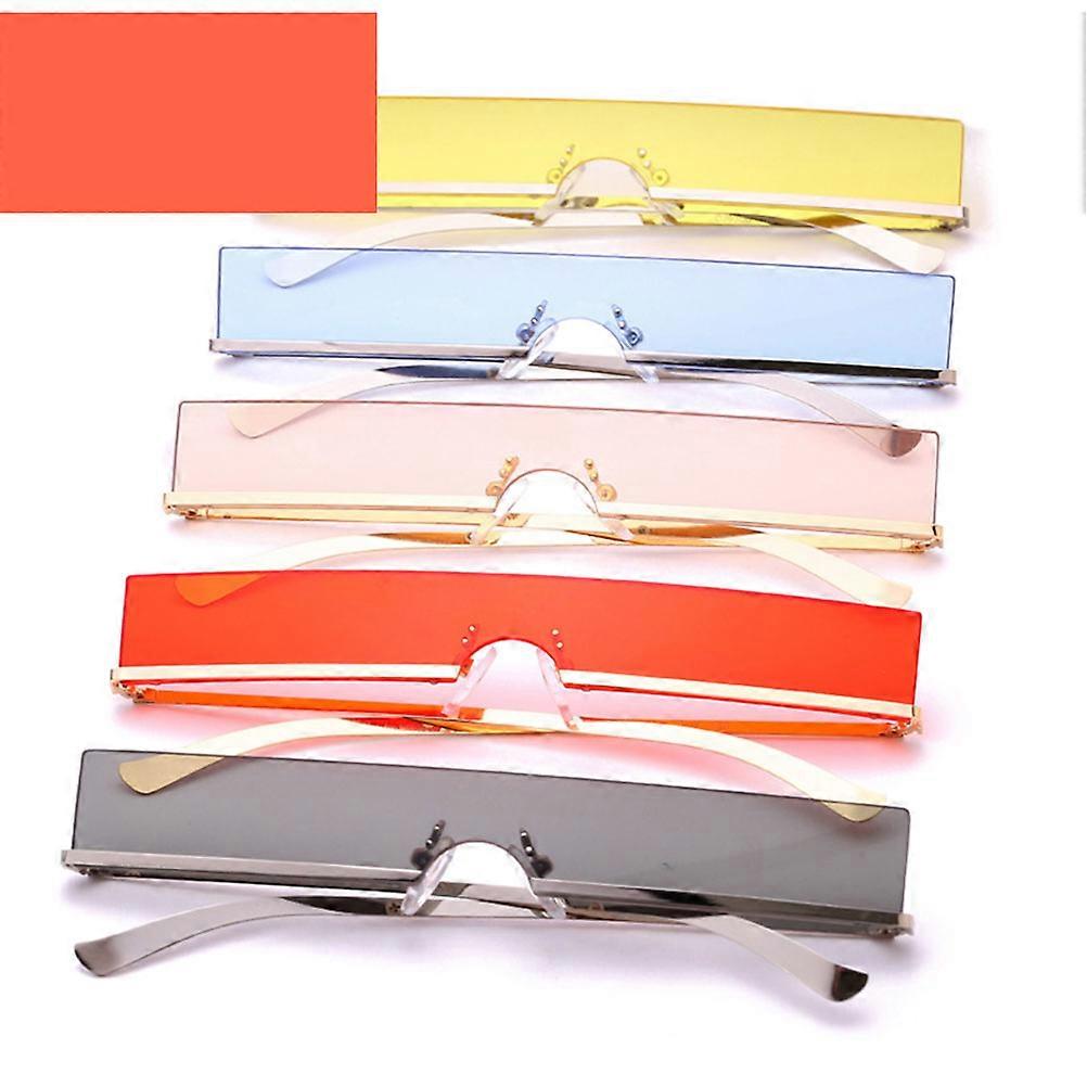 Rectangular Solar Rimless Sunglasses with Protection 1Pcs Blue