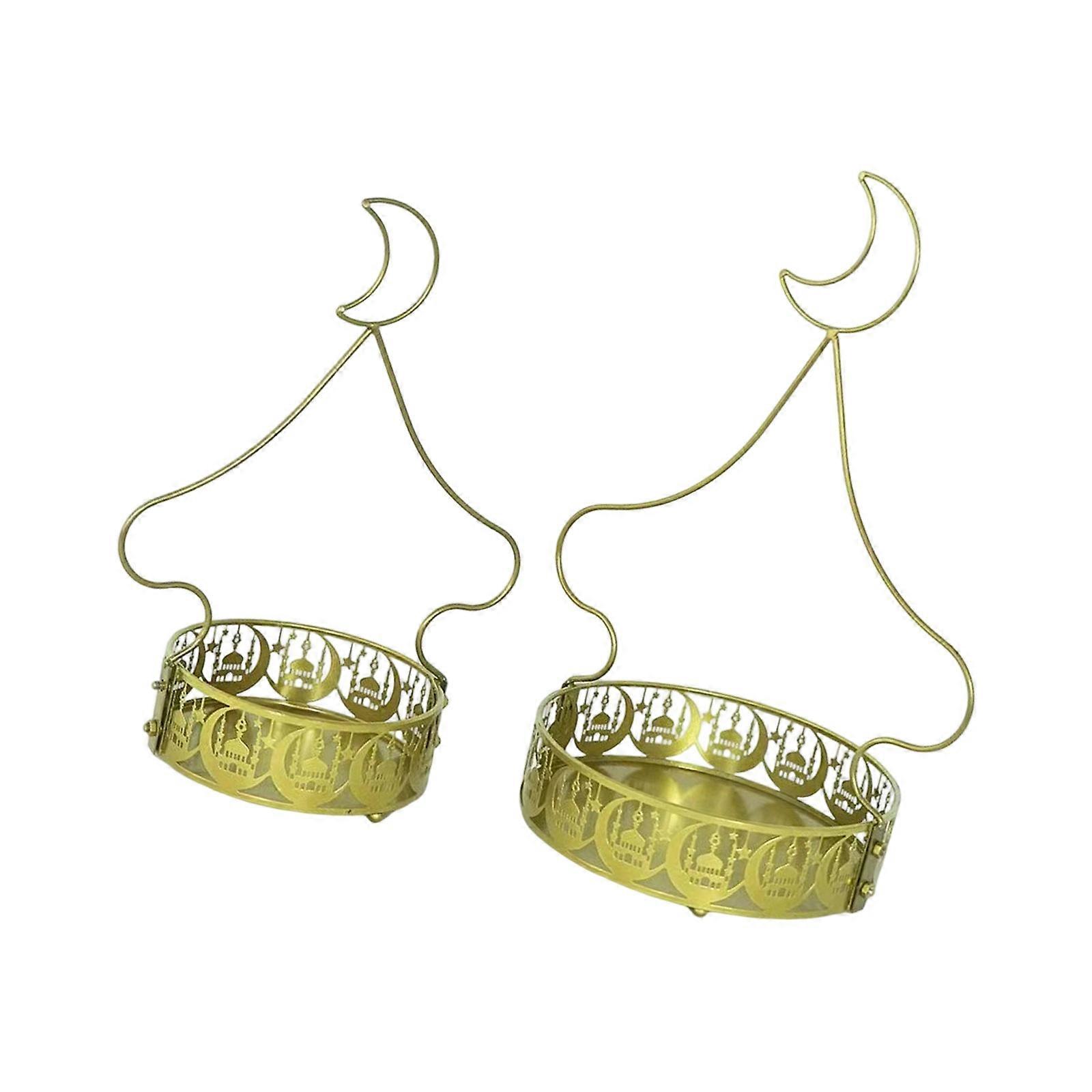 Elegant Gold Plated Metal Appetizer Platters For Holiday Entertaining With Rustproof Surfaces Multicolor