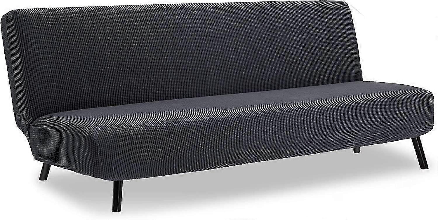 Sofa cover without armrests, elastic anti-slip stretch cover soft fabric (grey)