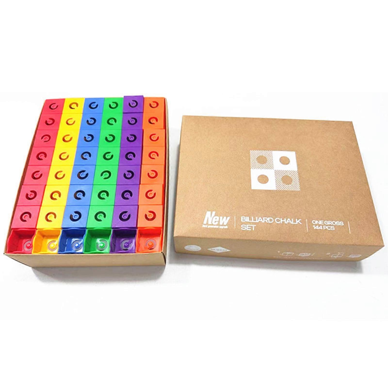 144Pcs Billiard Cue Chalk Box Replacement Pool Chalk Holder Practical Billiard Chalk Carriers Case Square Chalk Case Multicolor