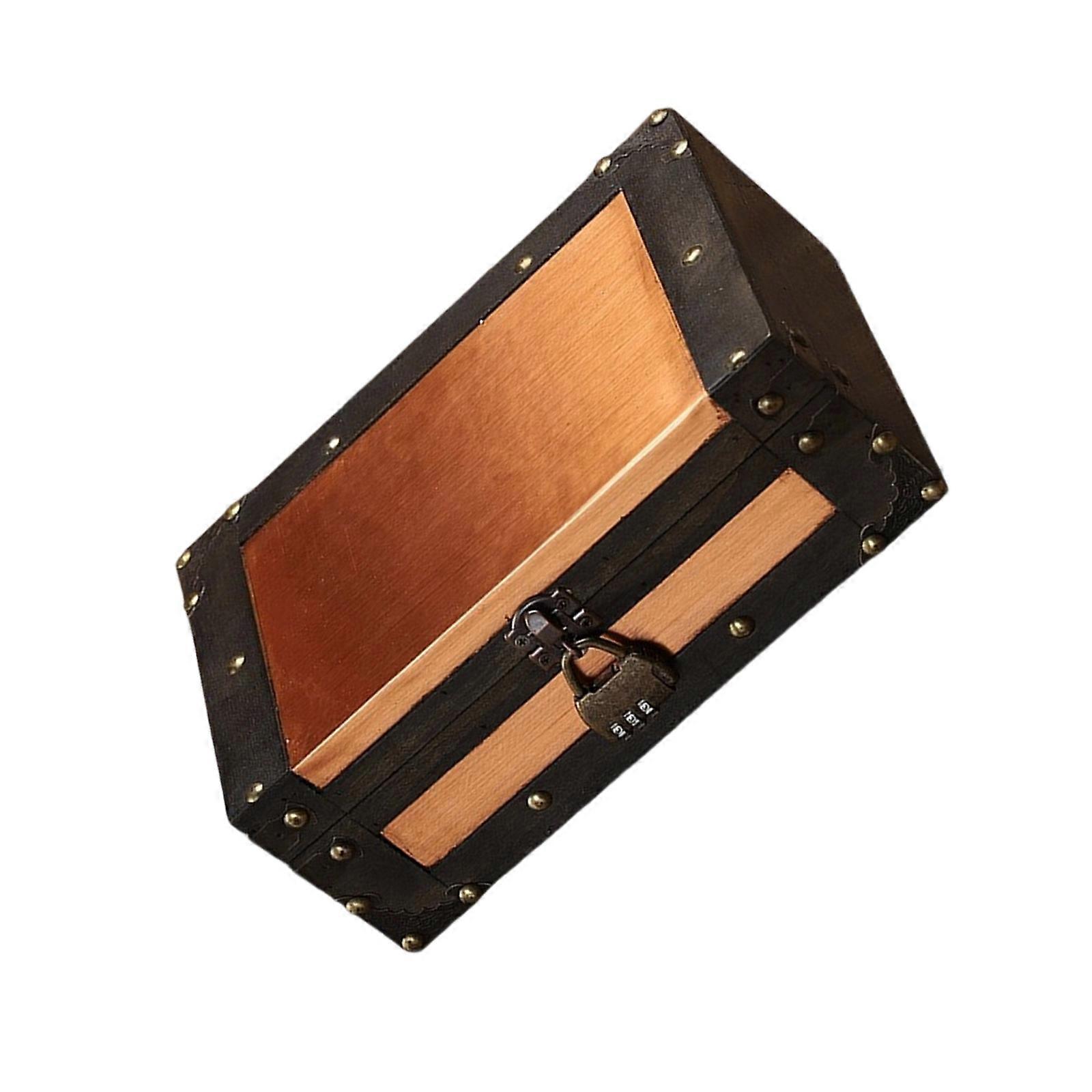 Wooden Decorative Box for Jewelry Storage and Display Cabinet Keepsakes Chest with Lock Mechanism Trinket Organiser Multicolor